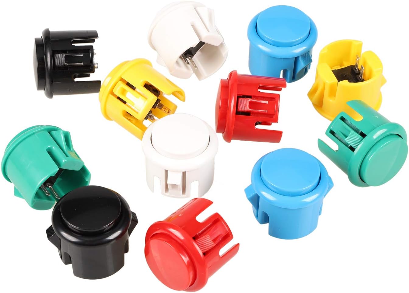EG STARTS OEM 12x 30mm Push Button Switch Copy Sanwa Obsf-30 Obsc-30 Obsn-30 Buttons DIY Arcade Fighting Game Kits & Super Street Fighter Games - Each Color 2 pcs