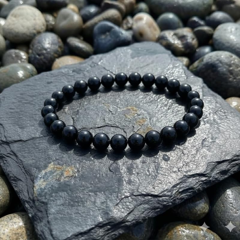 Image of Black Tourmaline Bracelet Premium 10mm Negativity Protection Grounding Men Women Original