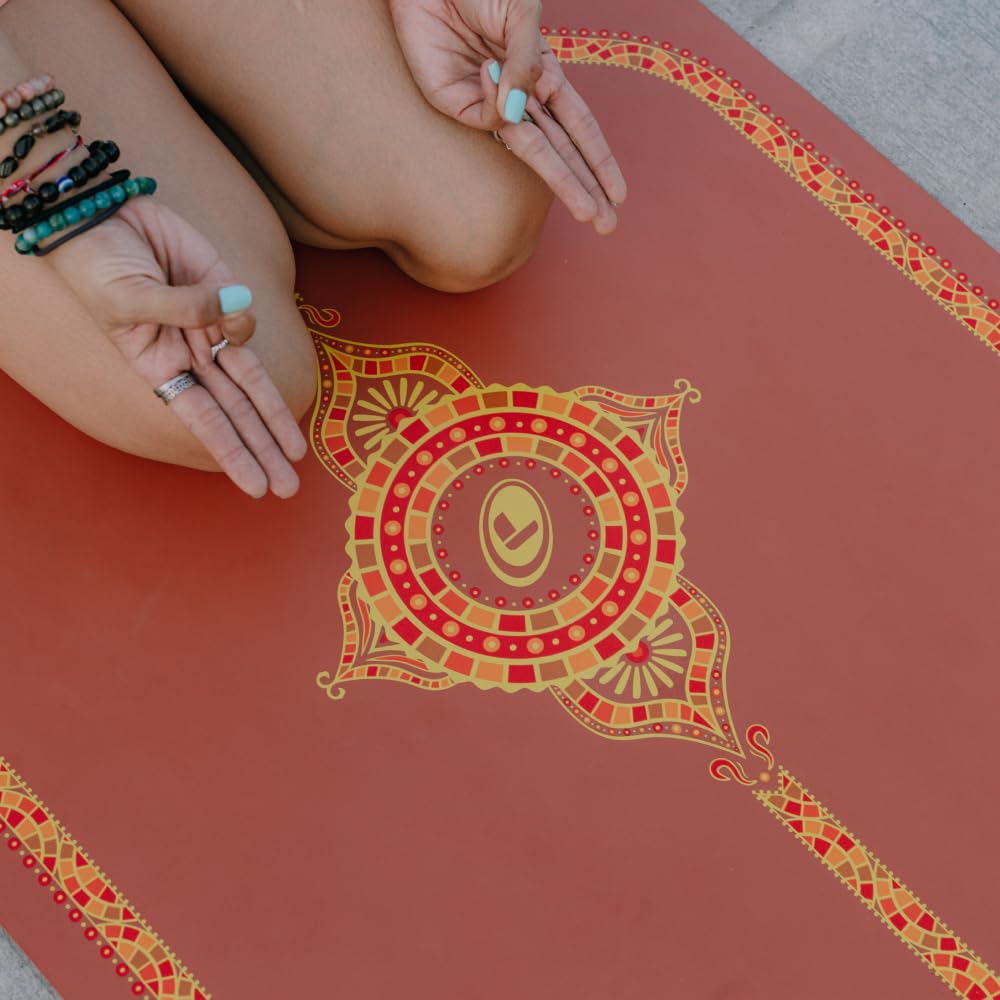Liforme Esterilla de Yoga Estampada - Diseño de Alineación Patentado | Agarre Superior, Ecológica, No Tóxica, Resistente al Sudor, extra larga, extra ancha, 4,2 mm de grosor, Incluye Bolsa de Yoga