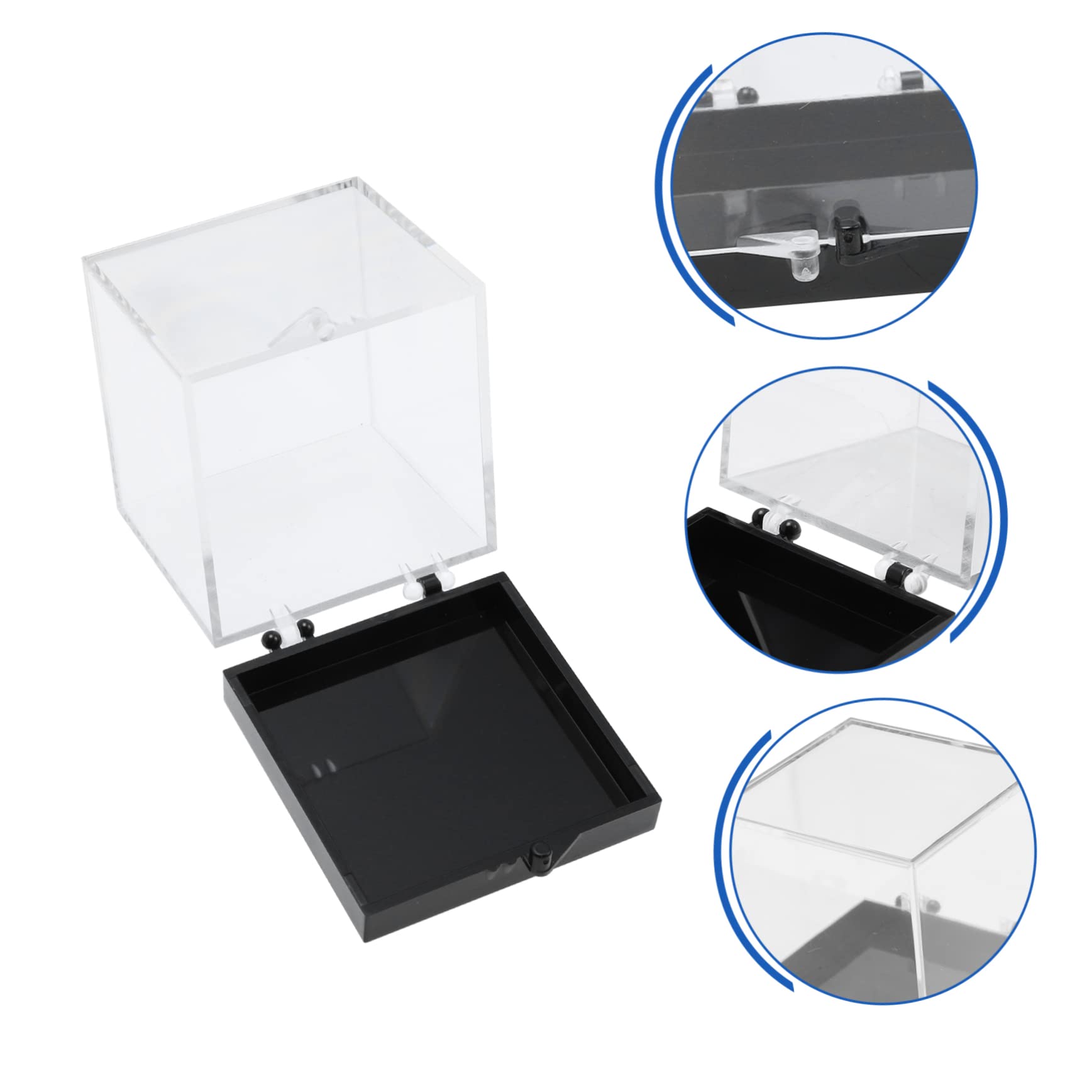 PRETYZOOM Boîte de Rangement Carrée Protection Optimale pour Spécimens Minéraux 8 Pcs en Plastique Transparent Résistante aux Chutes pour Collection et Exposition