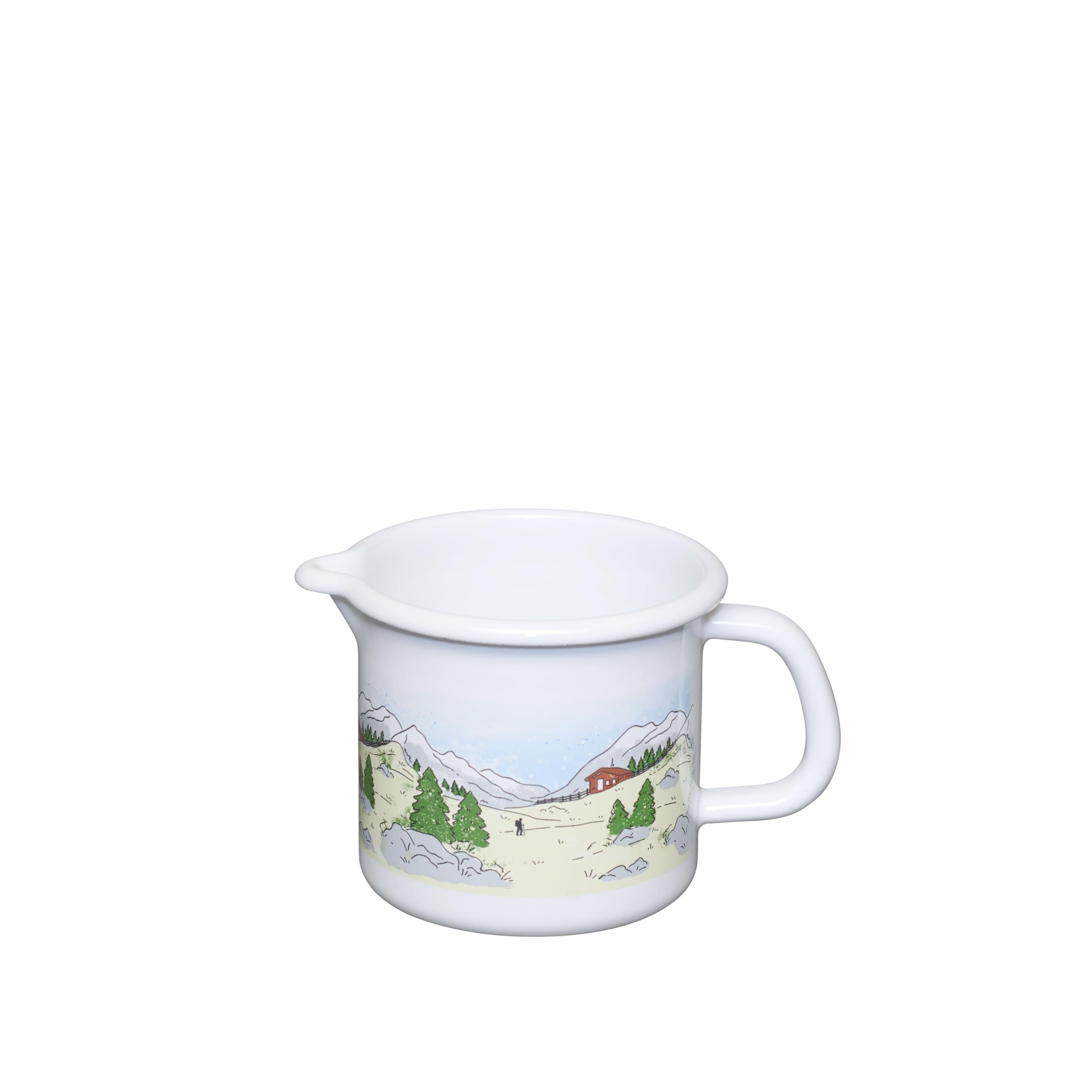Caraffa per latte in acciaio inox con capacità di 1,5 litri, Riess 0039-184, pentola per becco 10 cm, 0,75 l, 16,3 x 11,3 x 10 cm, peso 0,317 kg, pentola per latte, brocca