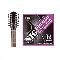 Corda Nig para Violão 12 Cordas - Aço - 010/050 N-510