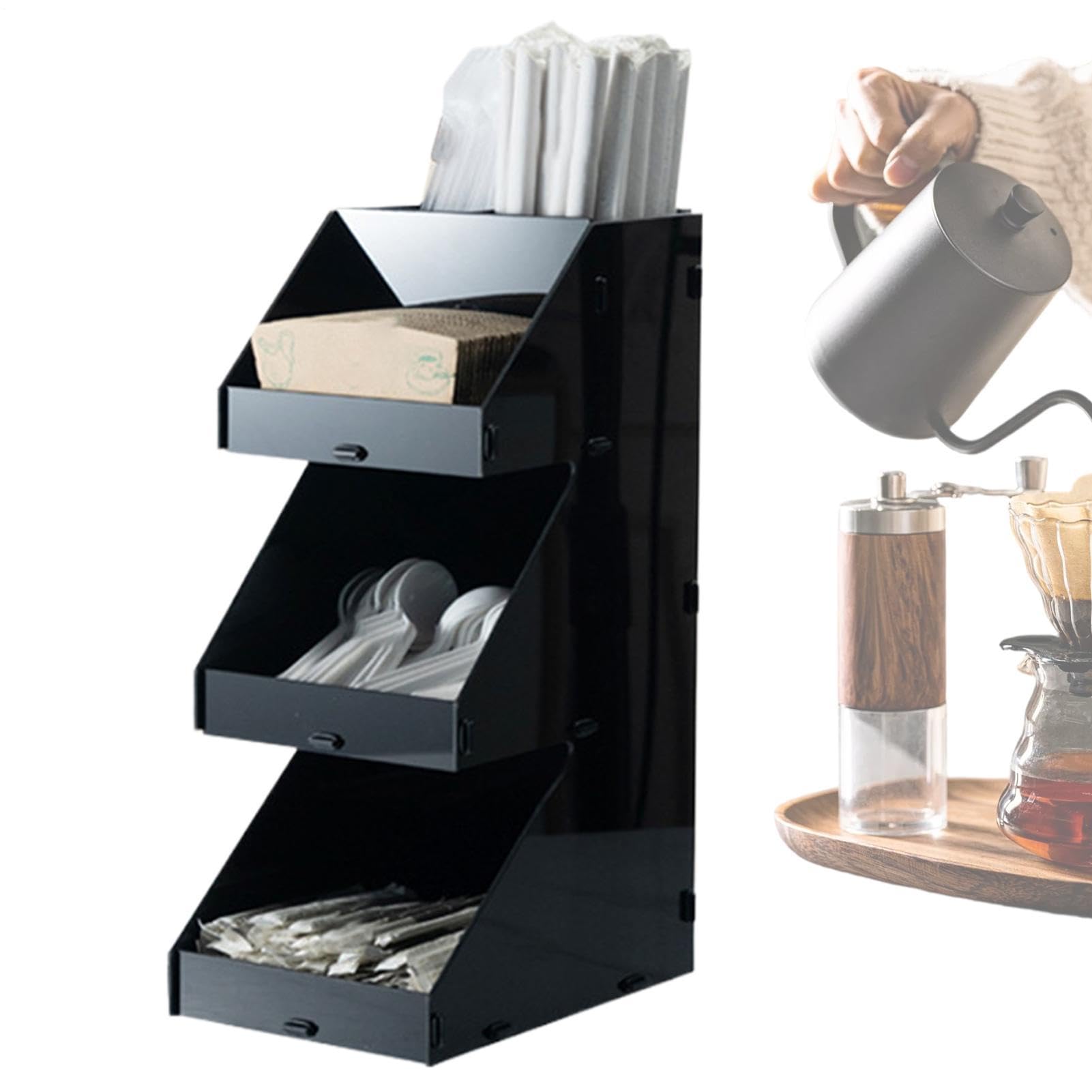 Organizador de Especias Estante expositor antideslizante en acrílico | Soporte para Condimentos Para Encimera Cocina Área de Preparación de Alimentos Estación de Condimentos Apartamento