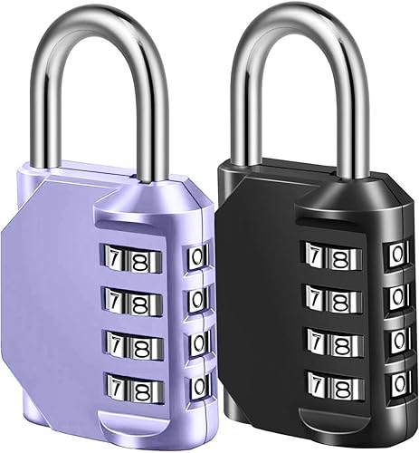 Miniatura 9 de Cerradura de combinación, candado de combinación de 4 dígitos para la escuela, gimnasio, casillero deportivo, valla, caja de herramientas, estuche,