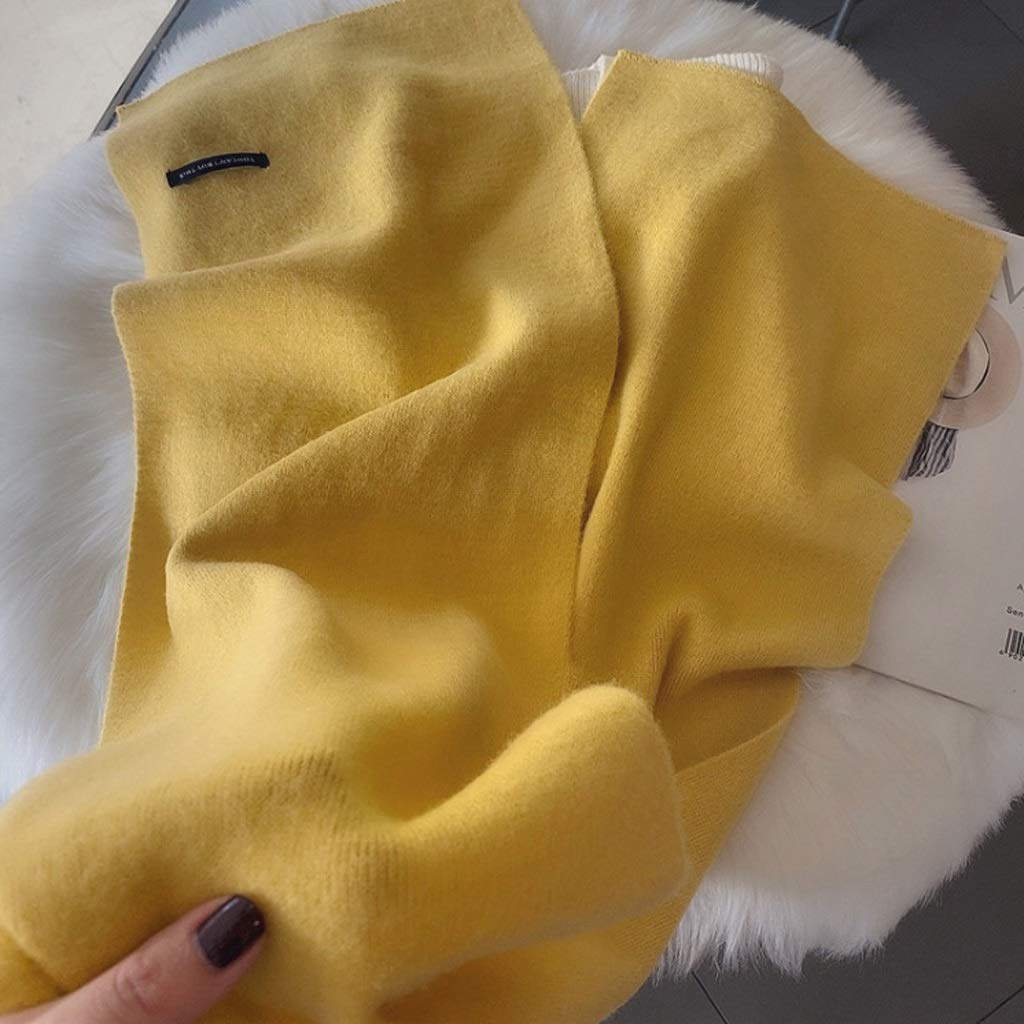 Einfacher, einfarbiger, modischer, gestrickter Wollschal für Damen, Herbst und Winter, Wärme, Nackenschutz, Kleiner Schal, Dicker Studentenschal