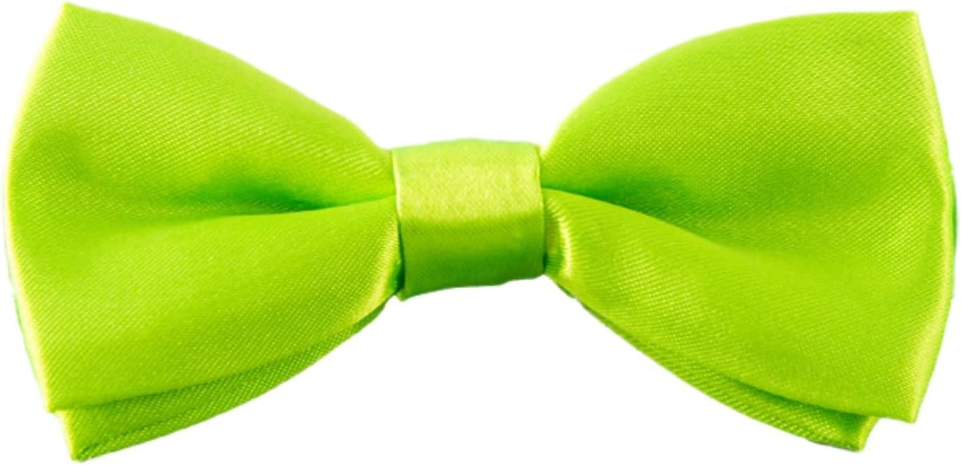 Classic Adjustable Neck Bow Tie - Solid Color Satin Bow Tie for Boy Wedding Party Dress Up
