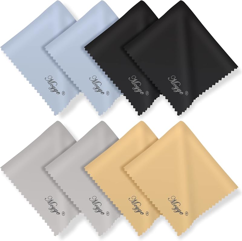 8 PCS Eyeglass Microfiber Cleaning Cloth for Glasses, 6 x7 in Cleaner | Premium Lens Wipes Cloth for Electronics, Glasses, TV Screen, Cell Phone and Laptop, Works Well for Cleaning the Screens