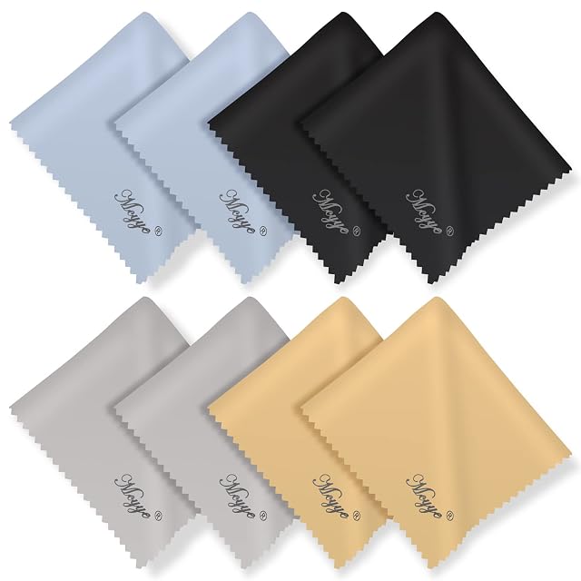 Mcyye 8 PCS Microfiber Cleaning Cloth for Glasses 6x7 Premium Eyeglass Cleaning Cloth Lens Wipes Cloth for Electronics