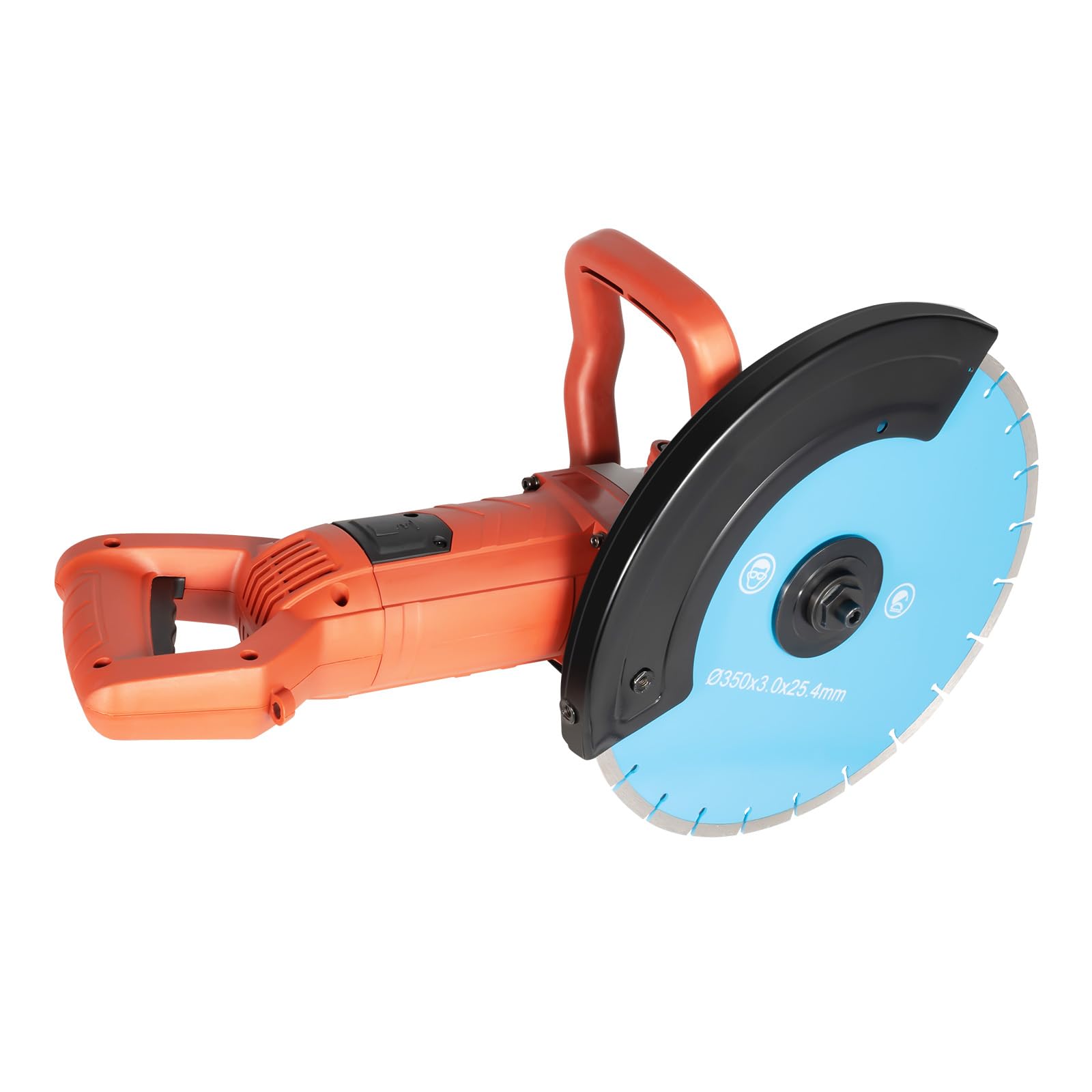 Sega elettrica per calcestruzzo da 3000 W, maniglie girevoli a 180°, taglierina per calcestruzzo bagnato/asciutto, con lama da 350 mm, taglio per pietra, taglio per cemento, 3800 giri/min