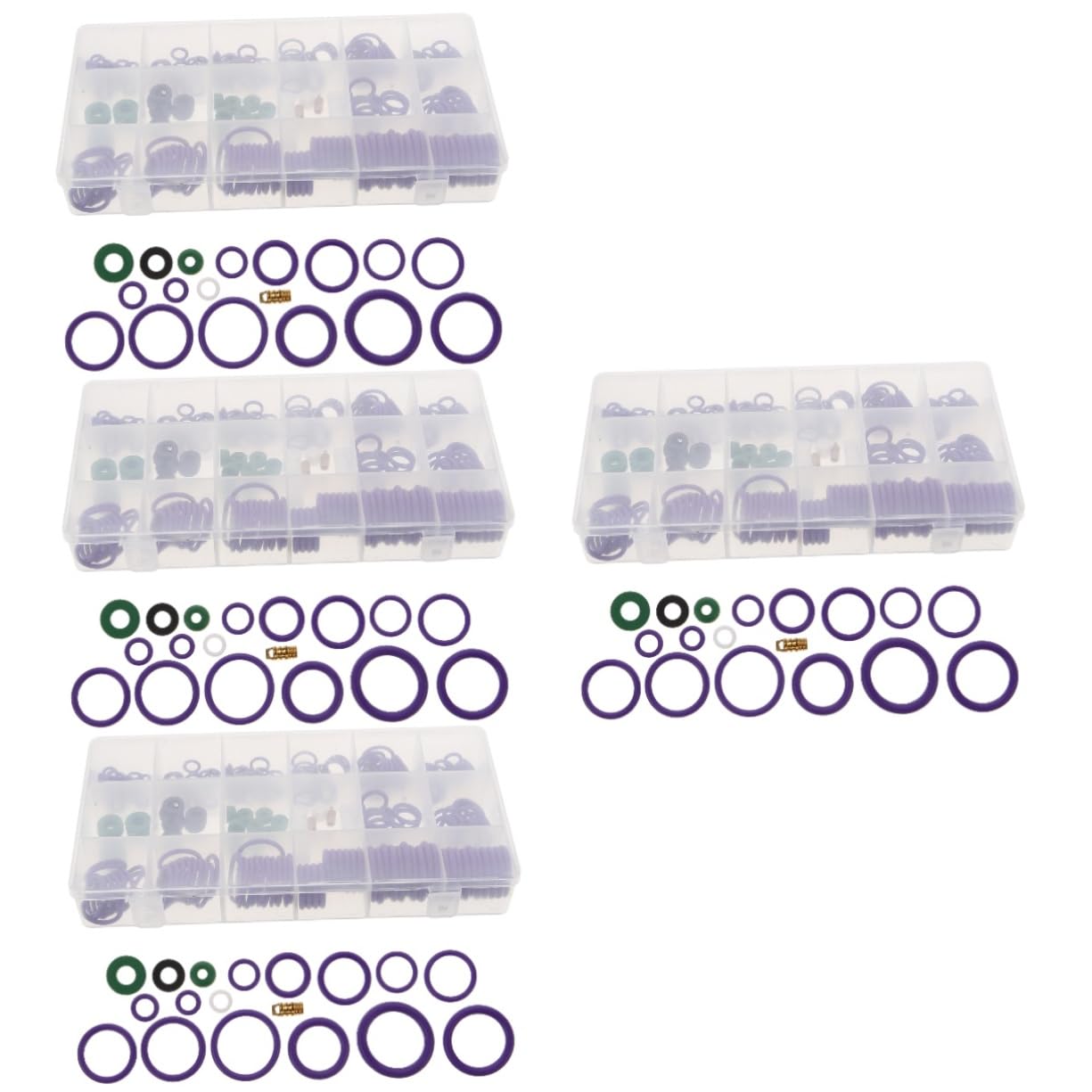 Alipis 4sets Assorted Car Air Conditioning Rubber Seals Kit for Repairing Automotive Systems Gaskets to Prevent Leakage Oil Lines and