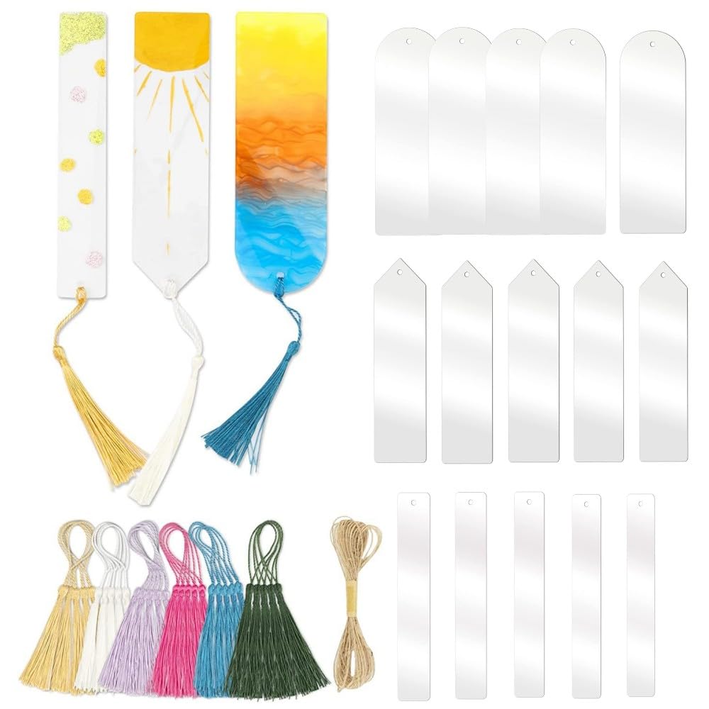 Amazon | seimeinoki アクリル しおり 空白 15枚入 3種類 ブックマーク