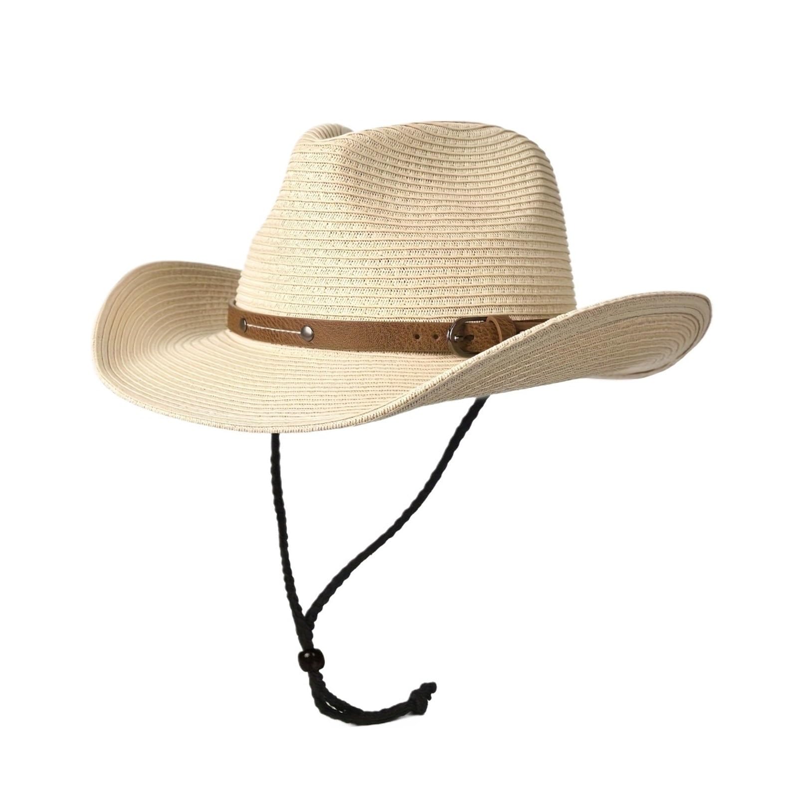 Sombrero de vaquero occidental, sombrero de paja plegable de ala grande for playa, verano y sol.