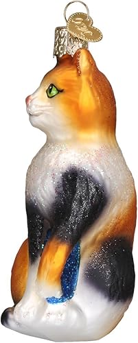 Vista 58 de Old World Christmas Adorno de cristal soplado de gatito del Himalaya gris para árbol de Navidad, decoración navideña artesanal, colección de gatos