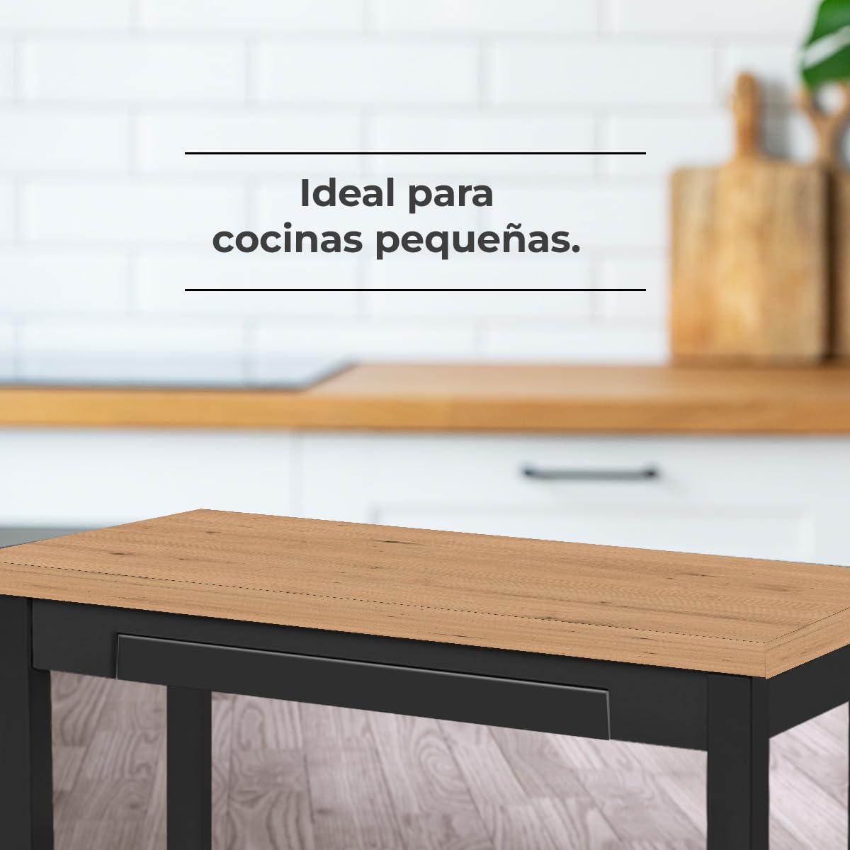 ASTIMESA Tavolo da Cucina a Libro, amazzone, 80 x 40 cm a 80 x 80 cm