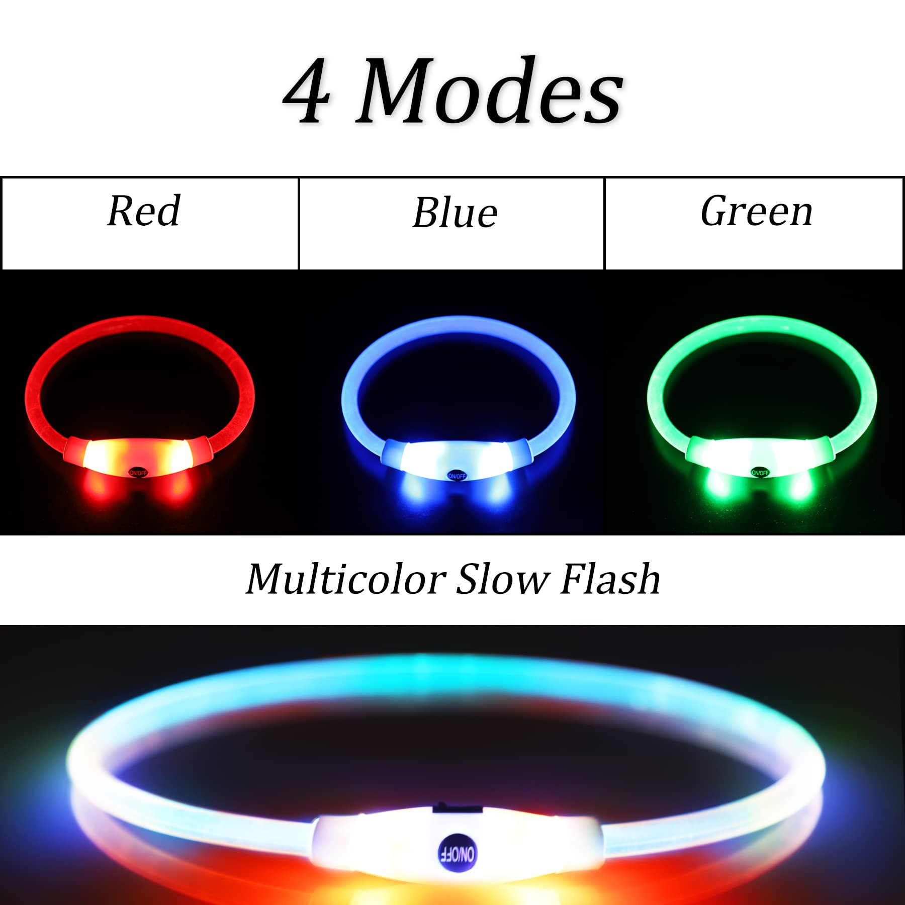 Coolzon LED Collier Lumineux pour Chien Chat Petit Moyen Grand