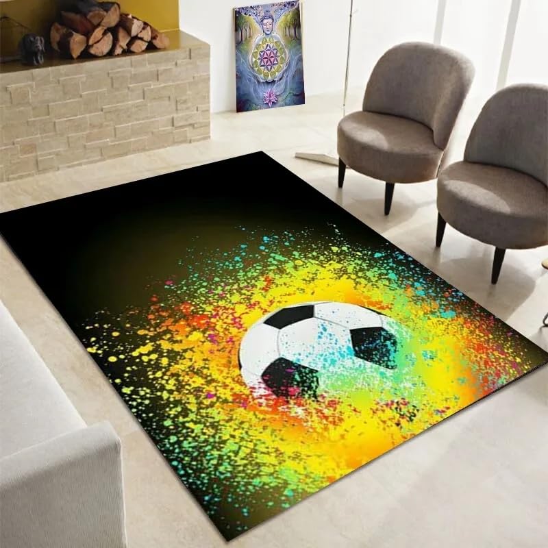 Tapis ballon football 3D de sport intérieur et extérieur pour salon 100x160cm