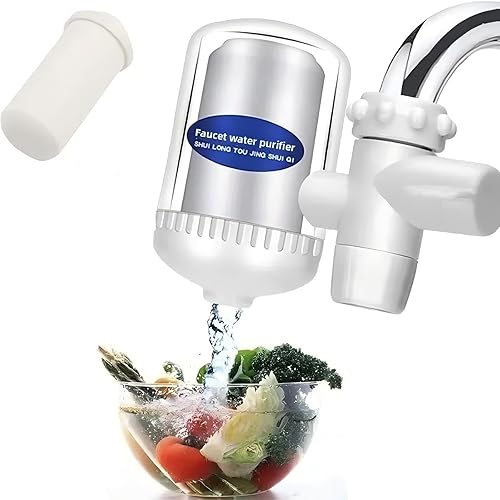 Miniatura 2 de Sistema purificador de agua para grifo filtro de agua de grifo de cocina blanco con cartucho reemplazable, filtración multietapa, elimina el cloro y