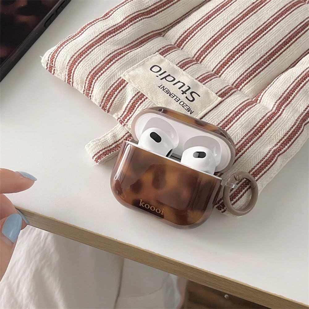 Coque AirPods 4 Génération Antichoc Kit Nettoyage Ambre Motif Brown Design Aesthetic