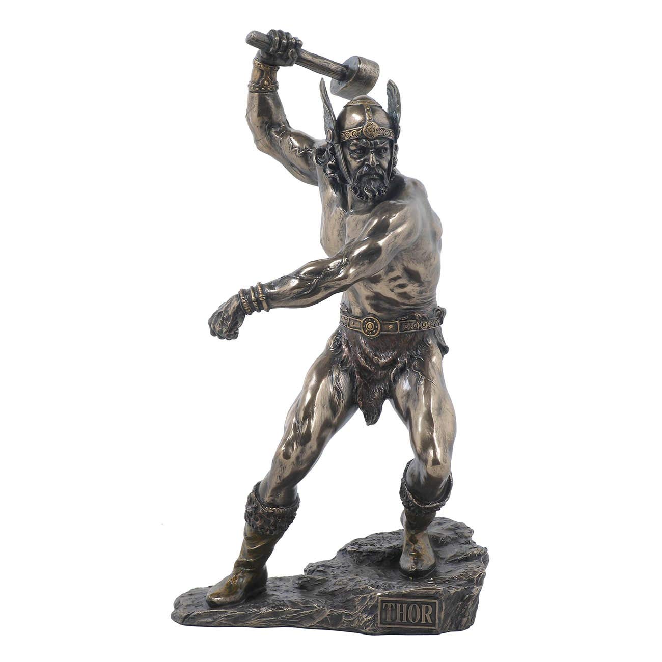 Veronese Collection, Hand Painted Thor Figure, 14.5X12X27 Cm Hard Polyresin (Marble Powder Mix) Trinket Figure