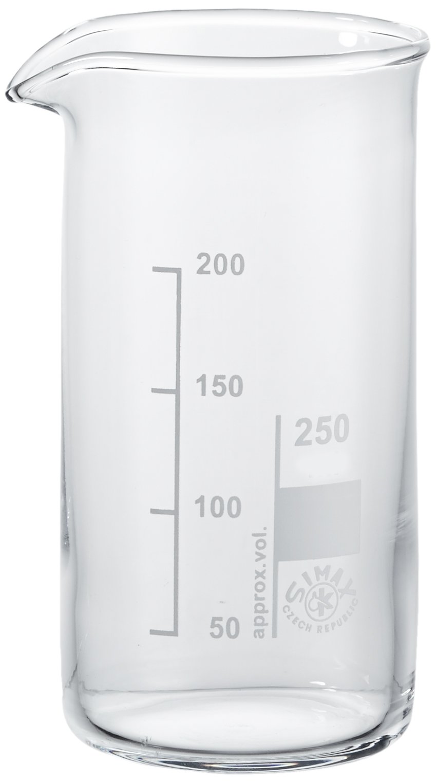 Neolab E-1049 Becherglas, Hohe Form, 250 ml, 10 Stück