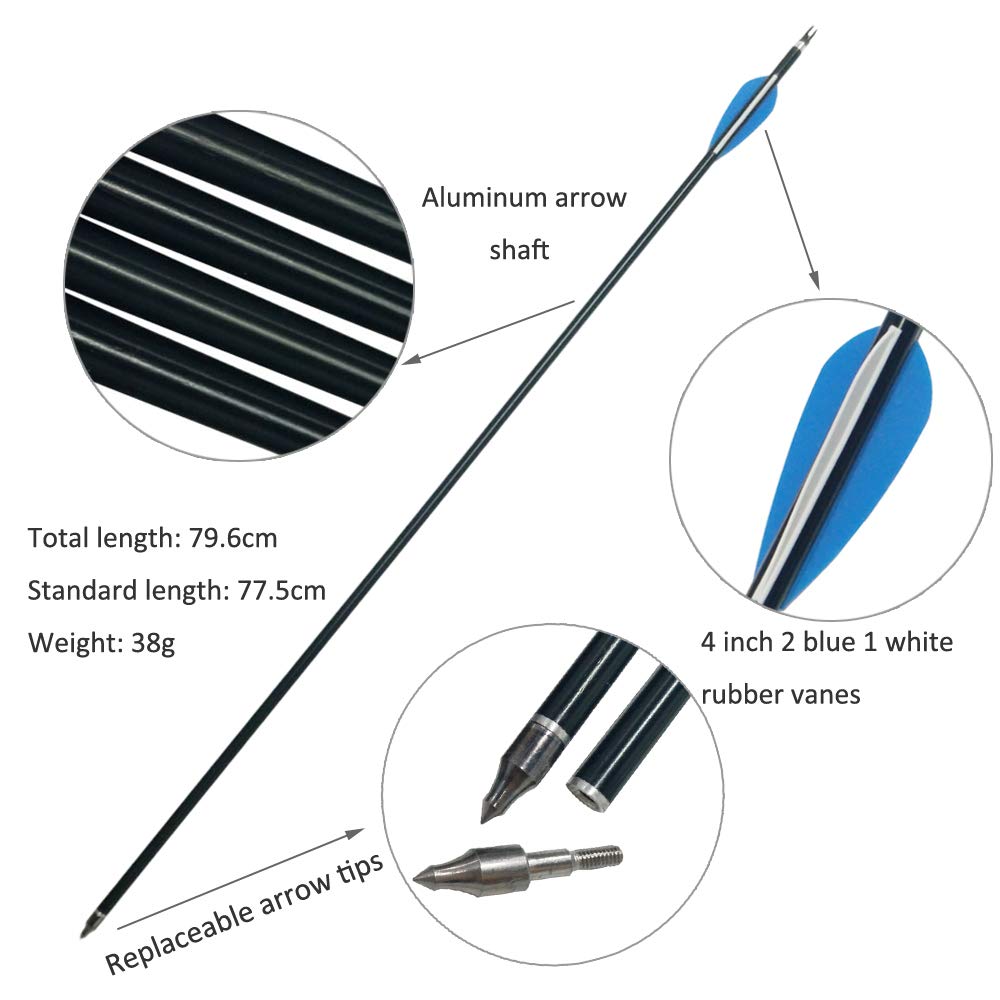Lot 12 Flèches Aluminium Mandarin Duck 500 - Chasse à L'arc, Cible, Pour Arc à Poulies, Longbow