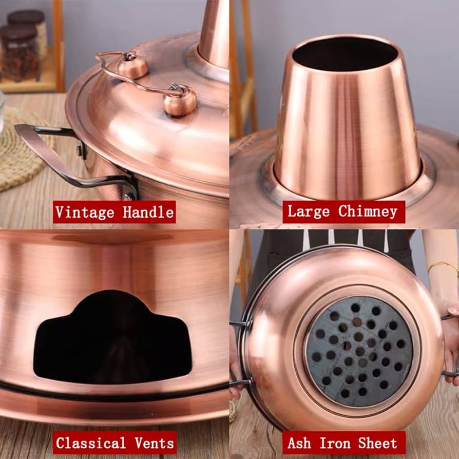 Amazon｜中華銅鍋、ハンドル付き銅鍋ヴィンテージポット