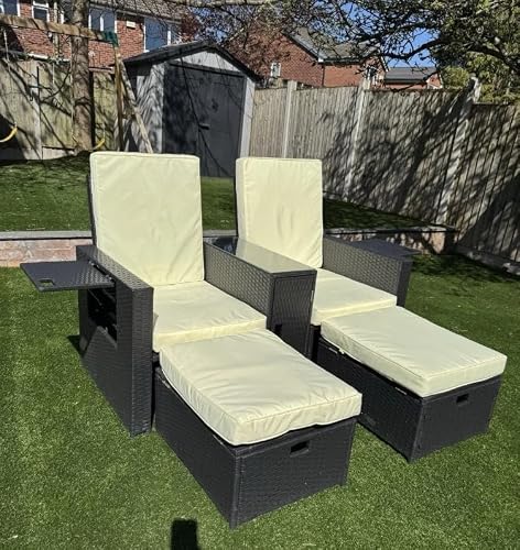 Rattan Bistro Set Outdoor Sun Lounger Patio Furniture 2 Seat