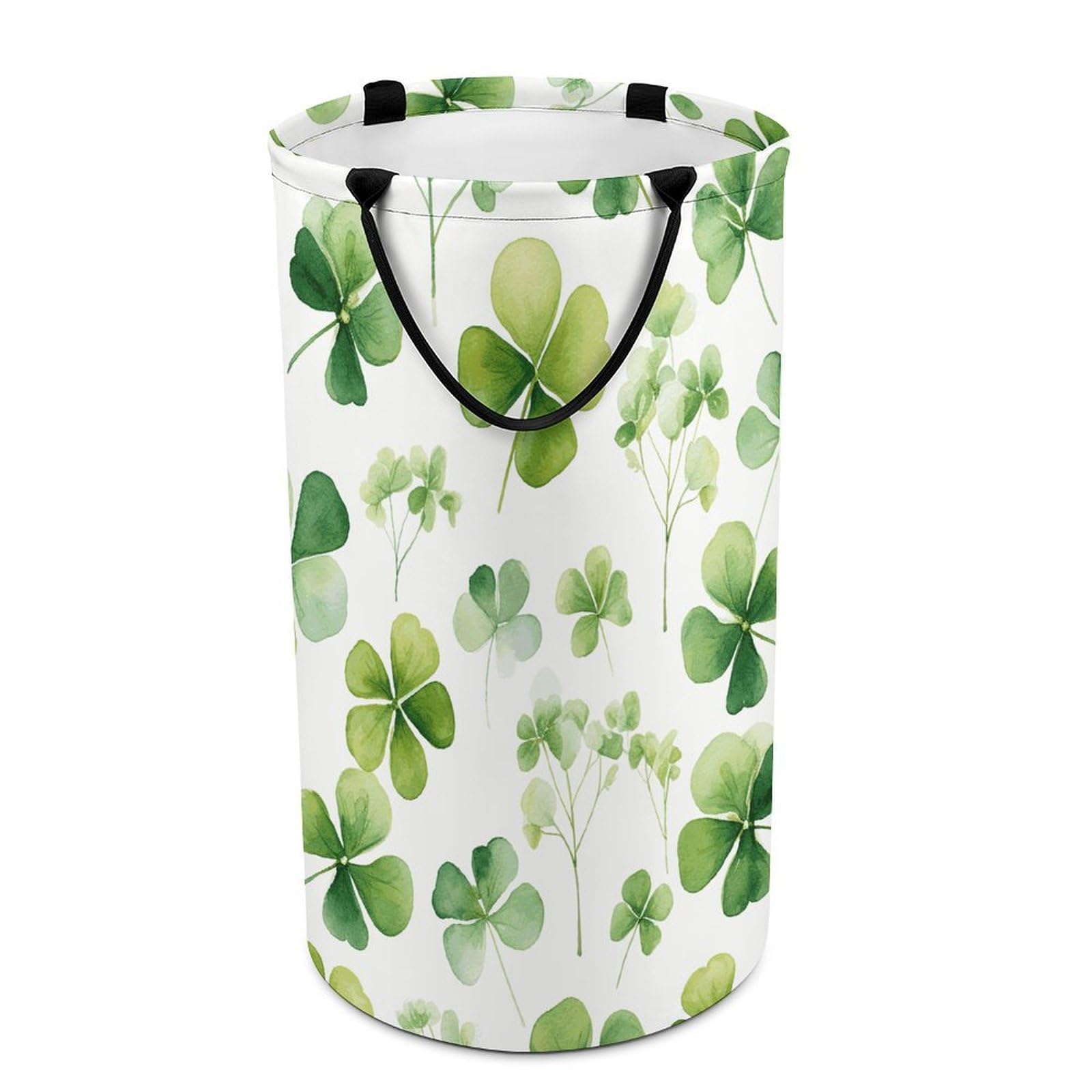 Clover Laundry Basket Freestanding Laundry Hamper with Handles Waterproof Dirty Clothes Hamper Collapsible Washing Bin Aesthetic Clothes Basket for Bathroom Bedroom Dorm