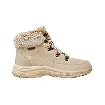 Skechers Trego Snow Worries, Stivaletto Donna, Natural Suede, Duraleather, Faux Fur, 37 EU