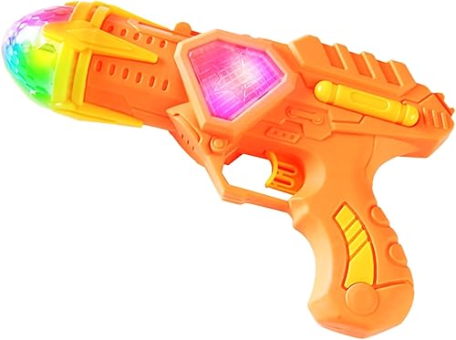Pistola de juguete musical iluminada con efectos coloridos, divertida y segura para niños de todas las edades (naranja)