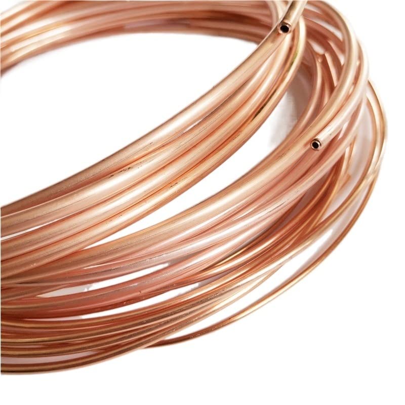 flexibles Kupfer-Mikrobohrungsrohr, T2 weiches Spulenrohr aus rotem Kupfer, 99,9% Reinheit, 2–5 mm Außendurchmesser, 10 m for AC-Kühlung und DIY-Bewässerung(Od 4 X T 0.5)