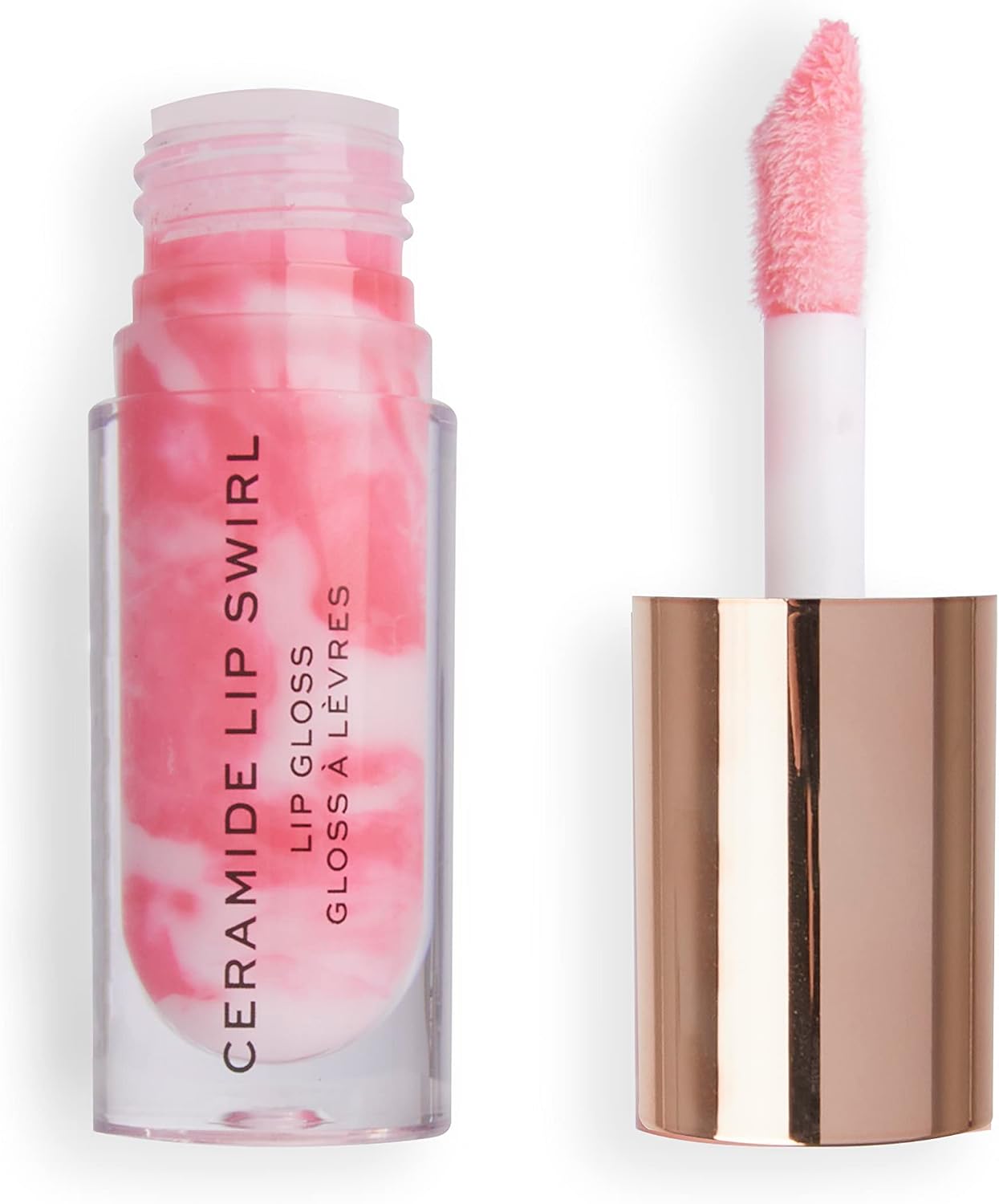 Makeup Revolution, Lip Swirl Ceramide Gloss, Brillo de labios, Sweet Soft Pink, 4.5ml
