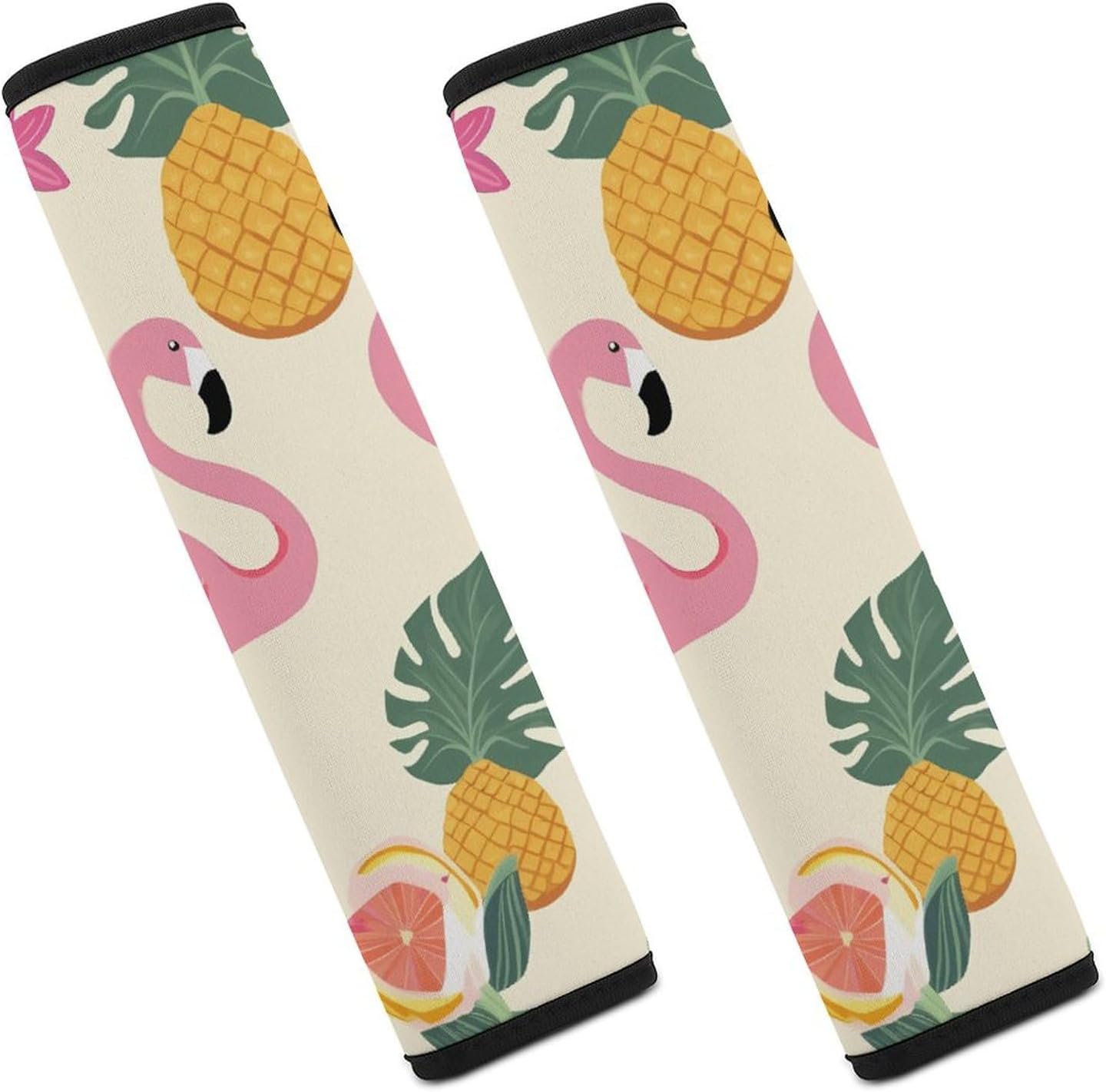 2 PCS Super Soft Car Seat Belt Pad, Cute Flamingos and Pineapples Printed Waterproof Sweat-Absorbing Seat Belt Covers Backpack Shoulder Pad for All Car Seats Baby Strollers