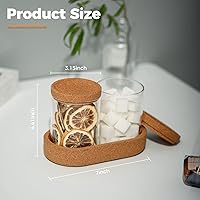 Vista 6 de Paquete de 2 tarros de vidrio de 15 onzas con bandeja de tocador para bolas de algodón, hisopos de algodón, lazos para el cabello, hilo dental