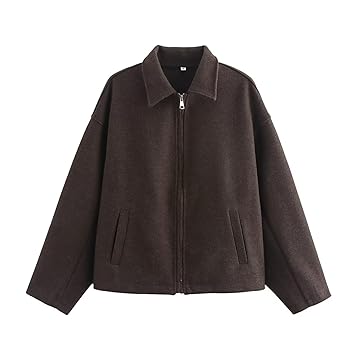 Amazon.com: Womens Cropped Wool Jacket, Warm Winter Fleece