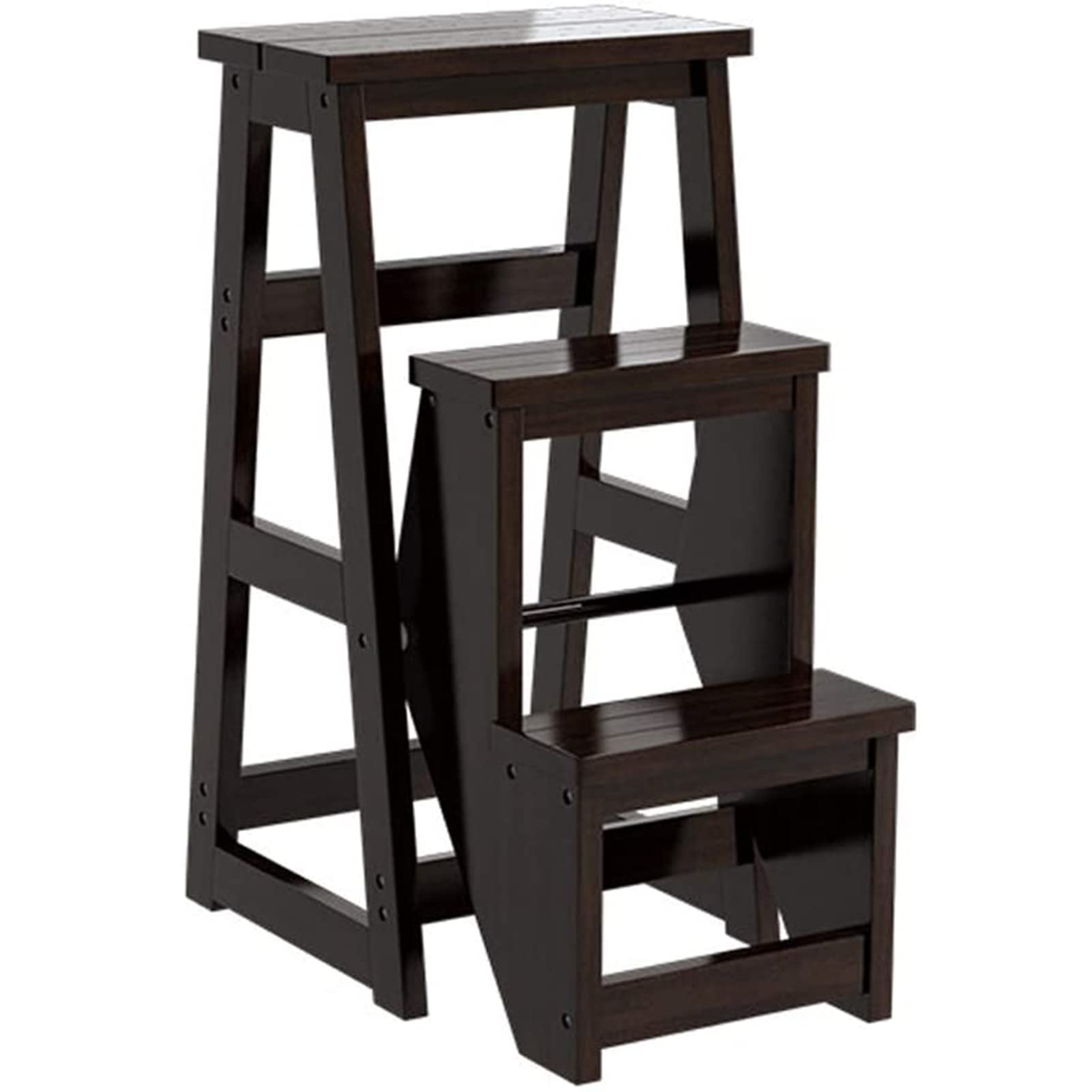 WuDLi 2 Steps Stool Wood Kids Stool, Multipurpose Children's Stepladder Stool for Bedroom/Bathroom/Toilet/Kitchen etc Maximum Load 150kg