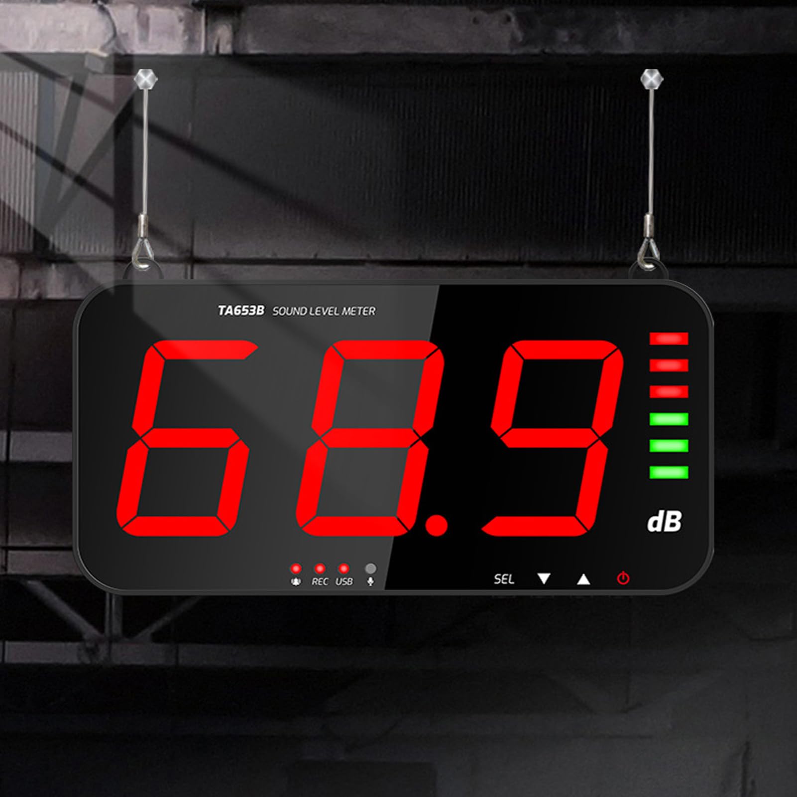 30-130 DB Digitaler Schallpegel-Messgerät, Wandmontage-Geräuschschallschallmessstufe Großer Bildschirm Industriegebrauch mit Großem LED-Display, Breite Anwendungen für Zuhause,