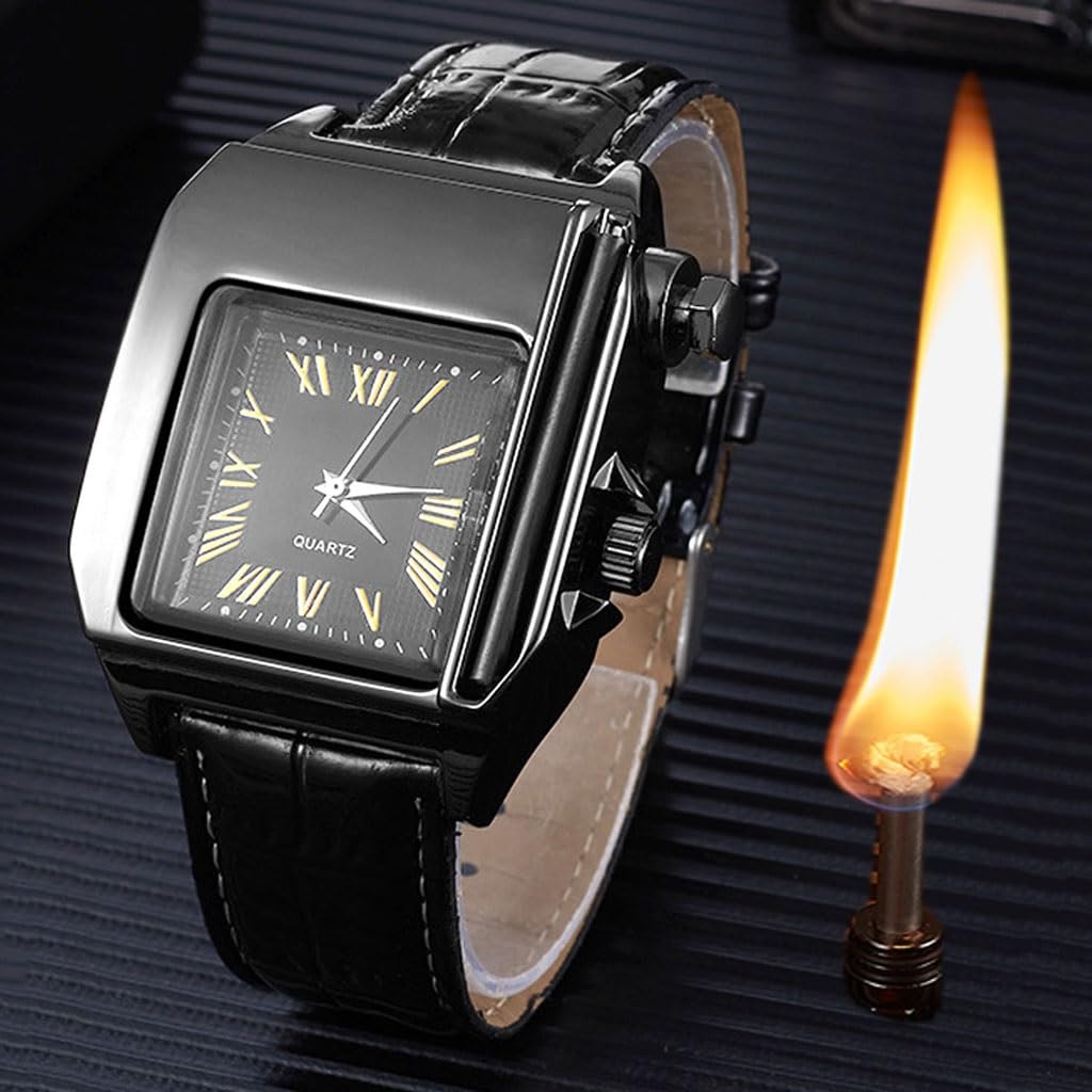 Encendedor Multifuncional 2 en 1 con Reloj Negro miniatura 7