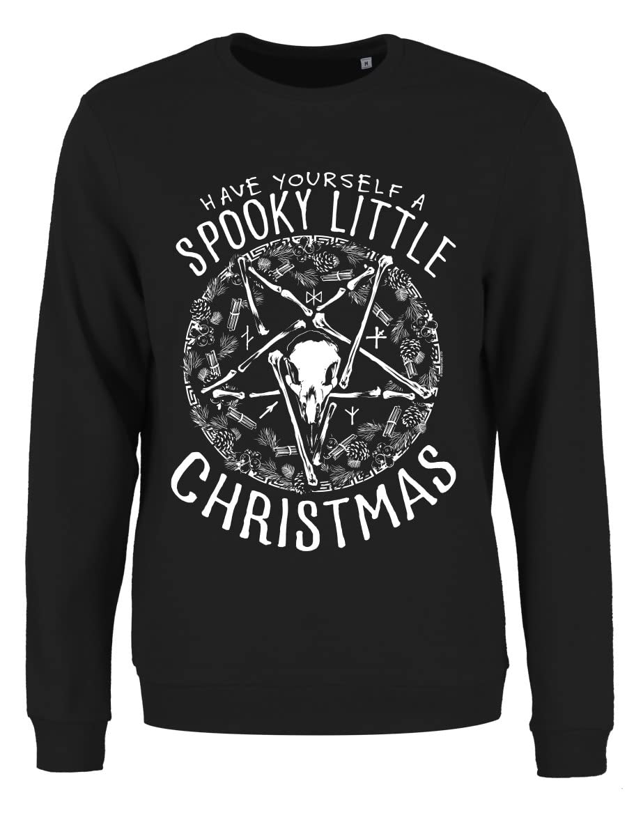 Grindstore Originals Women's Black Have Yourself A Spooky Little Christmas Christmas Jumper Sweater