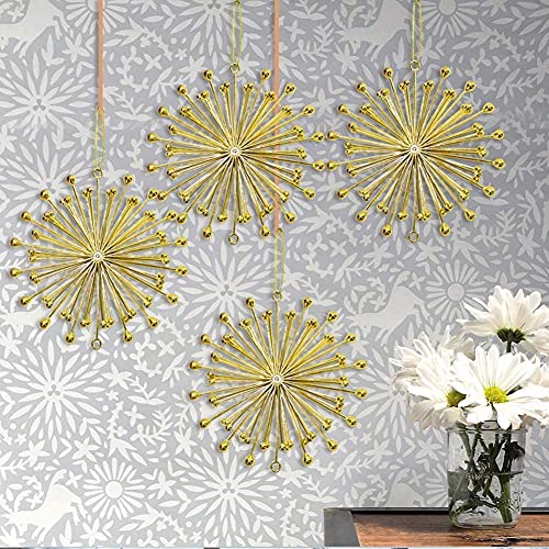 Decor365 Decoración de copo de nieve en 3D dorado para Navidad, cumpleaños, boda, baby shower, graduación, casa, tienda, escuela, guardería, iglesia y oficina Cover