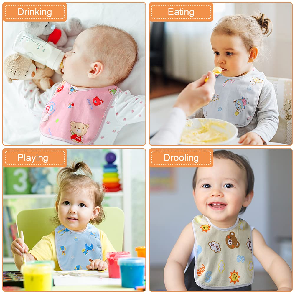 Vicloon Baby Bandana Dribble Bibs Drool Bibs, 10pc Infant Teething Soft and Absorbent with Adjustable Snaps, Bib Set for Unisex Newborn Toddlers Aged 0-36 Months - Image 3
