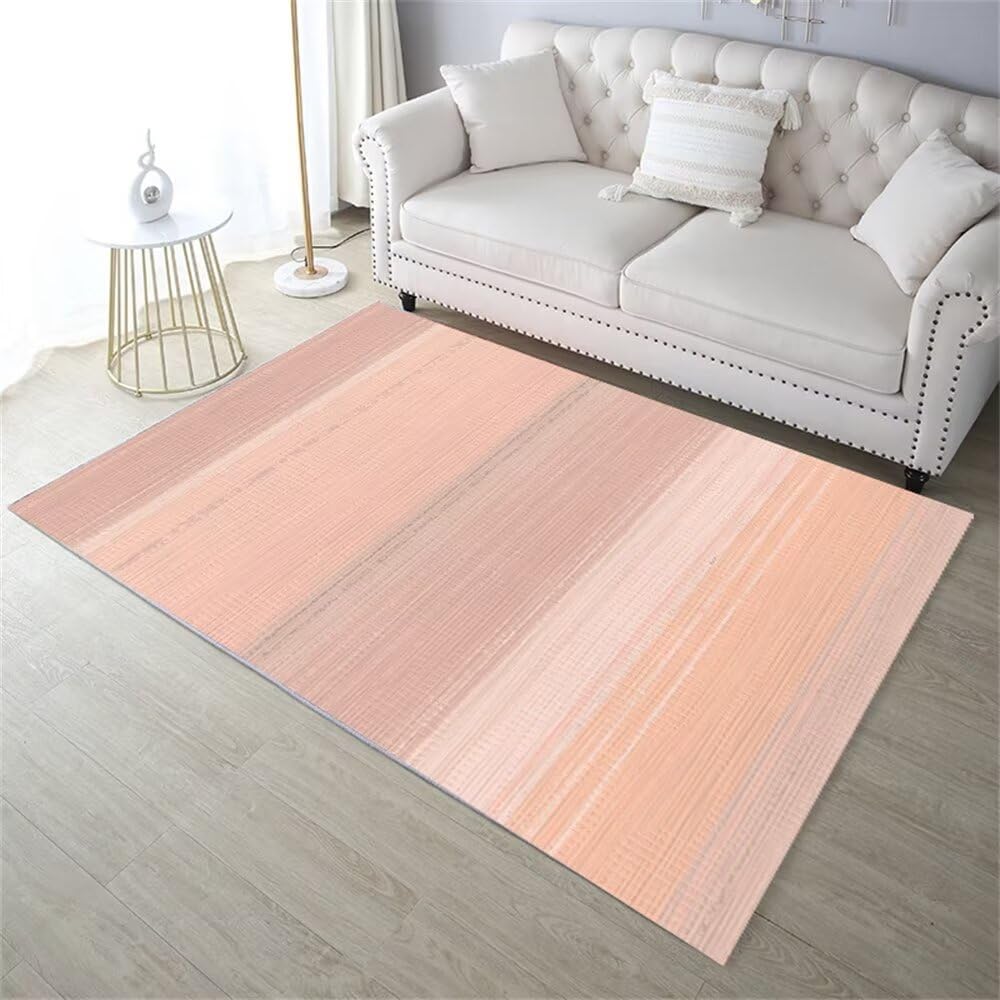 Tapis de salon doux et éco-responsable design minimaliste rose 180x230cm