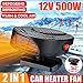 12 Volt Heater for Car Portable Heater for Car Air Purifier Car Heating Drying Fan Defroster Defogger Window Heater ABS Heating Fan Rotate 360 Degrees for Cars Off-Road Vehicles Trucks,Red,12V