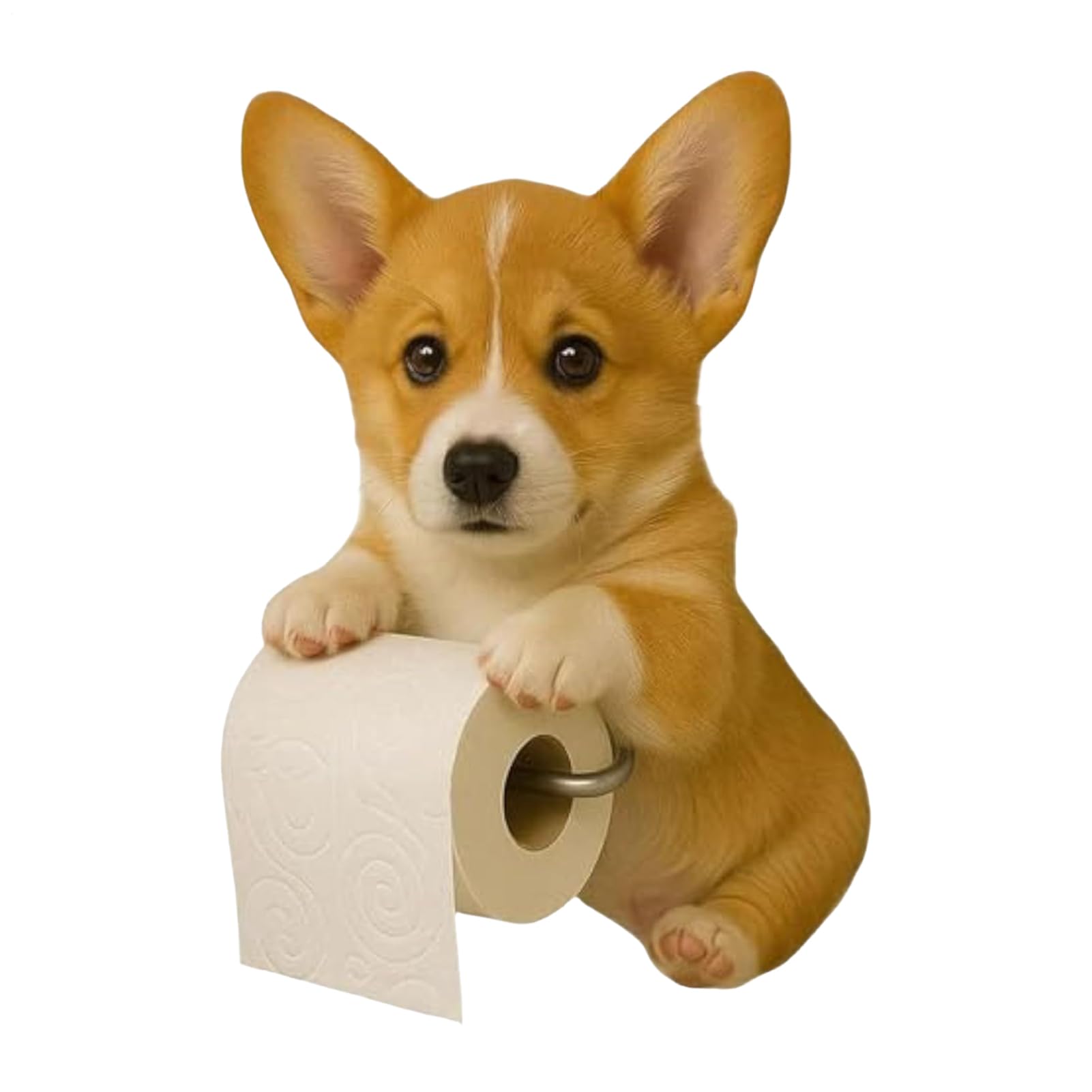 Amazon.co.jp: 犬のトイレットペーパーホルダー、樹脂コーギー犬