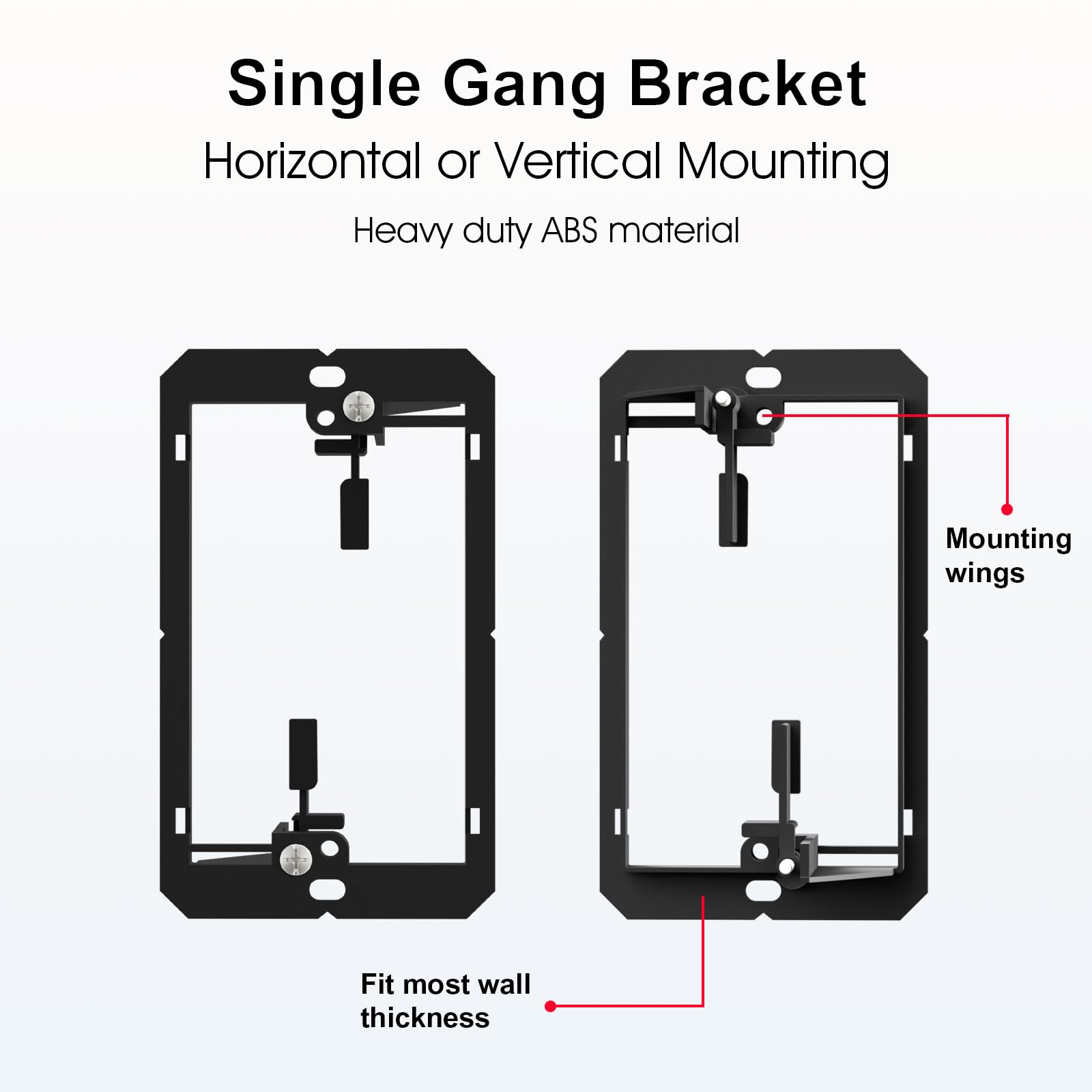 FGB 1 Gang Low Voltage Mounting Bracket, Black, 20-Pack — Amazon image 3