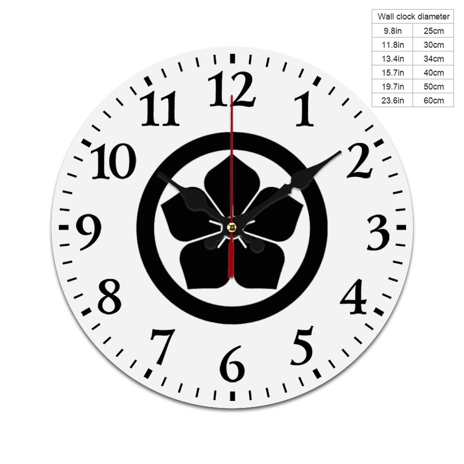 送料無料】明智光秀 家紋壁掛け時計【桔梗】戦国 戦国武将シリーズ