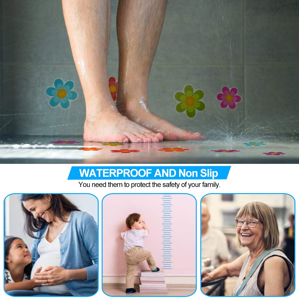 Set 6 Adesivi Antiscivolo Per Vasca Da Bagno A Forma Di Farfalla E Fiori - PVC Con Raschietto, Autoadesivi Per Doccia E Scale, Design Elegante E Sicuro, Colore Rosa E Multicolore