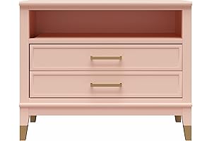 CosmoLiving by Cosmopolitan Westerleigh Extra Wide Nightstand, Pale Pink