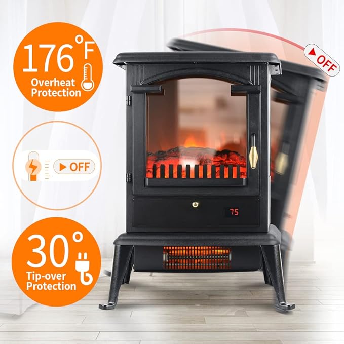 Chimenea Eléctrica Portátil VOLTORB Freestanding con Control Remoto miniatura 8