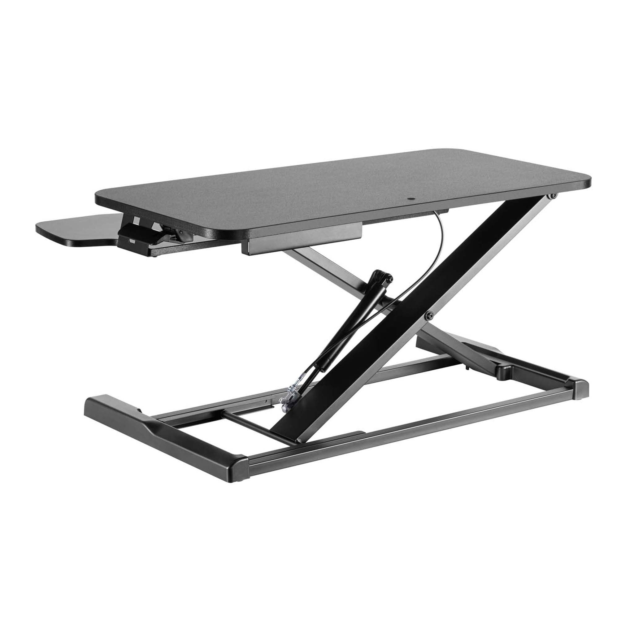 Wiltec Schreibtischaufsatz mit Tastaturablage 80x40cm höhenverstellbares Steh-Sitz-Pult für Monitore